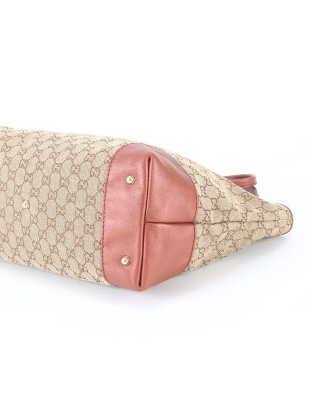 Gucci GG Canvas Heart Bit Leather Tote Shoulder